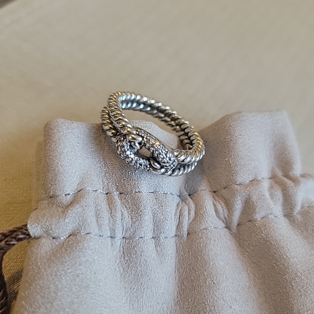 David Yurman Diamond Cable Loop Ring Size 9